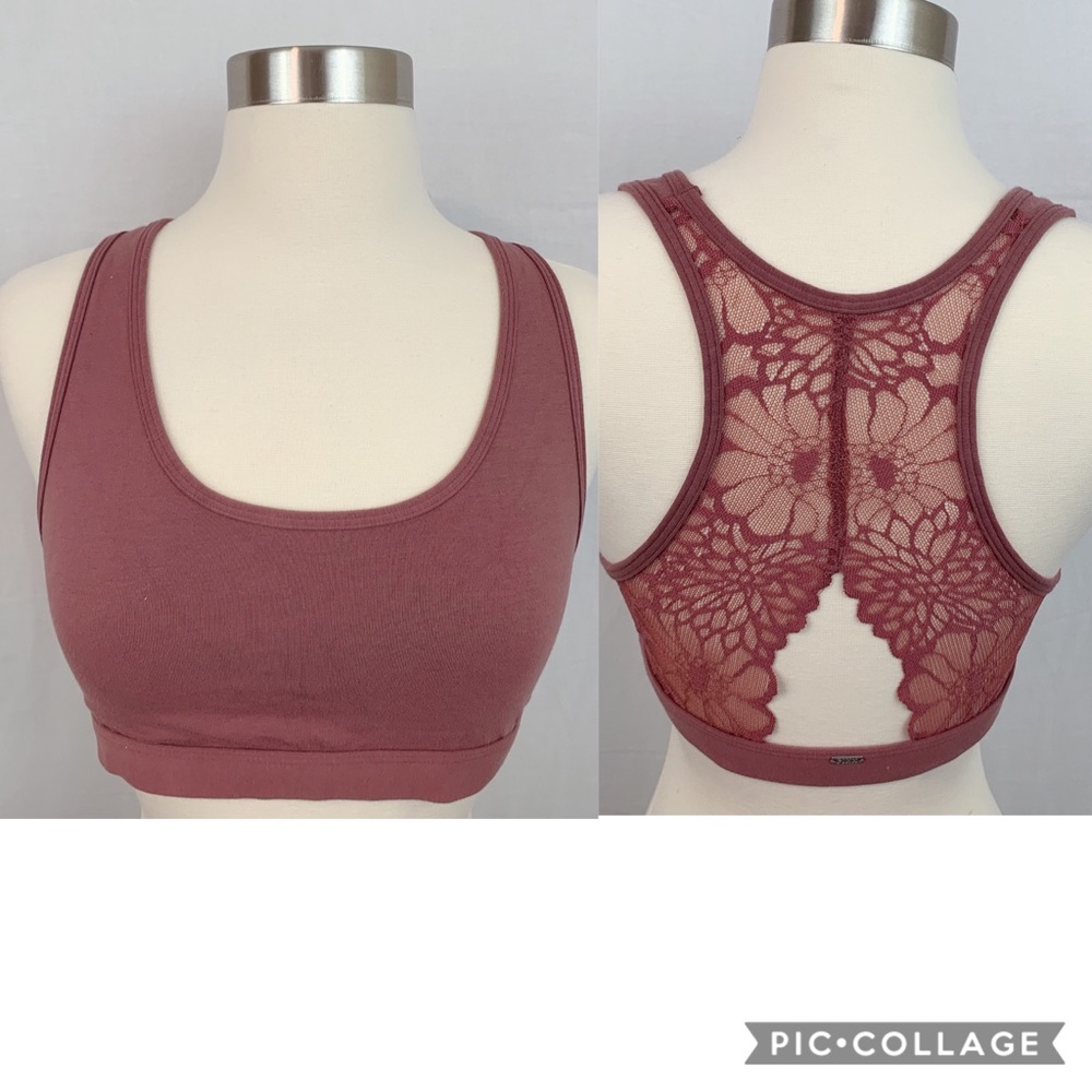 NWT Pink VS Lace Racerback Bralette - Picture 1 of 6